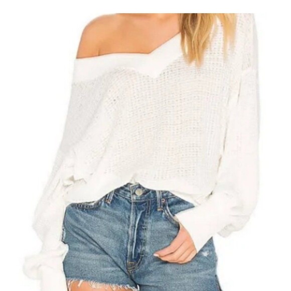 We the Free V neck thermal oversized long sleeve top - Picture 6 of 6